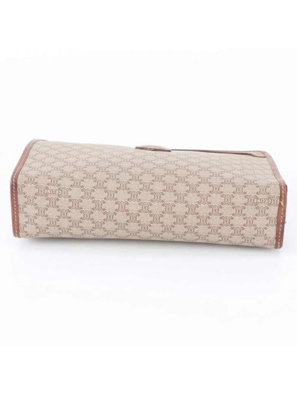 Celine Macadam Leather Clutch Pouch Brown